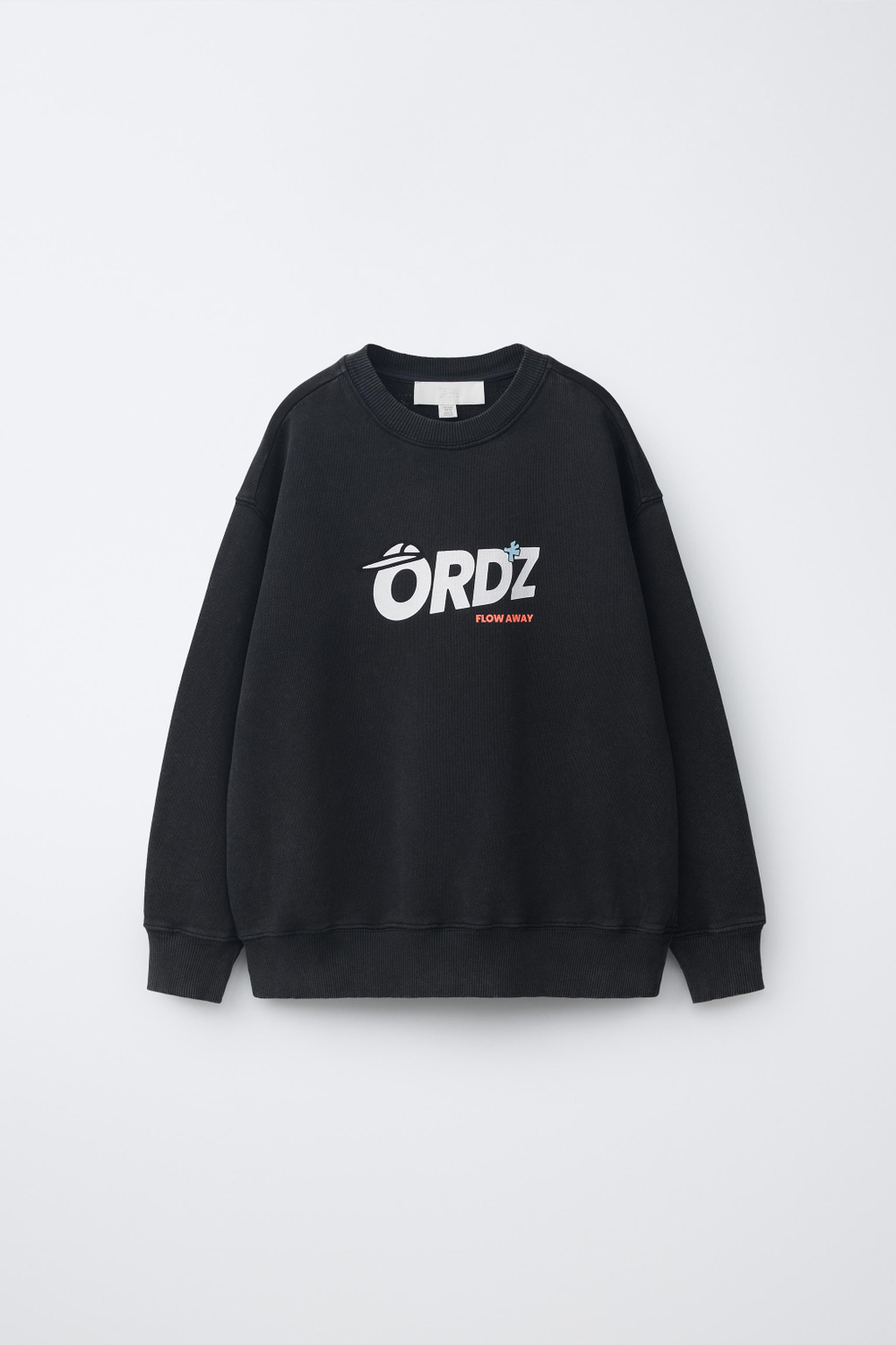 ZARA ТОЛСТОВКА С ЛОГОТИПОМ, ТЕМНЫЙ АНТРАЦИТ