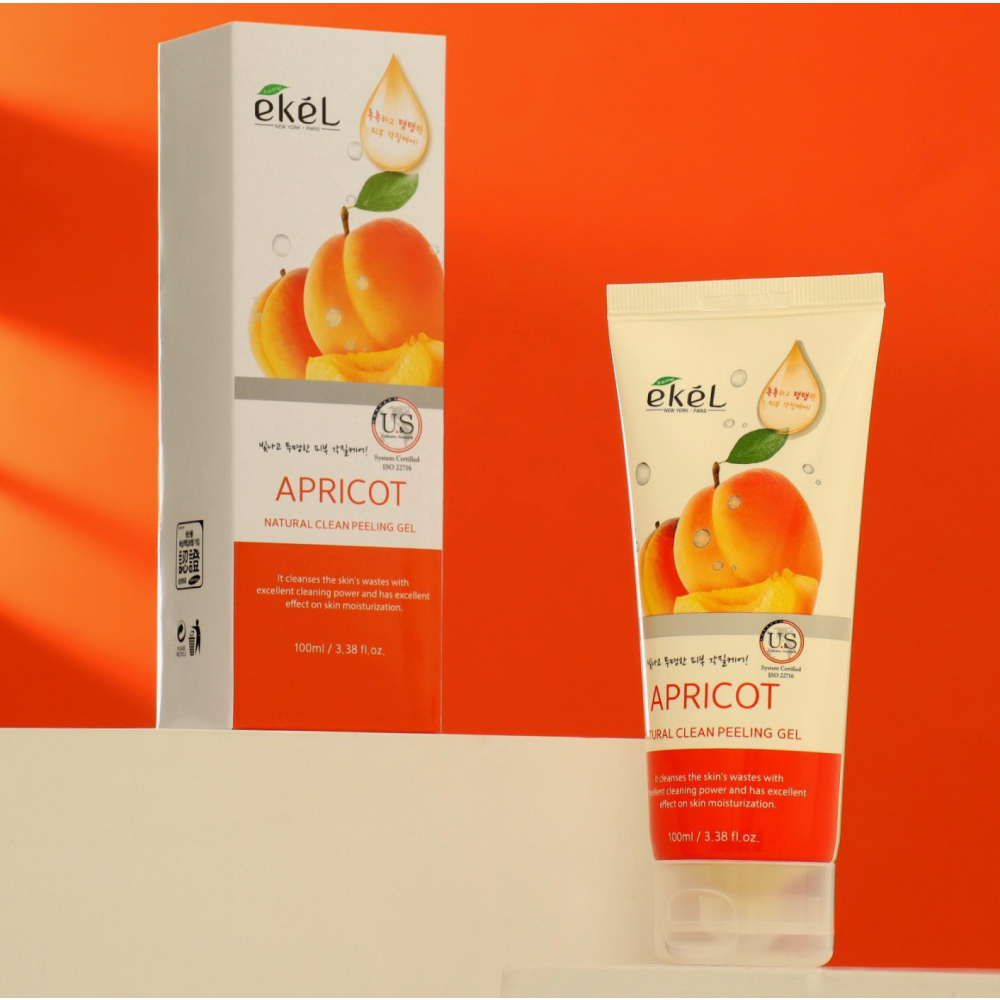 Пилинг скатка для лица с абрикосом EKEL Natural Clean Peeling Gel Apricot" 180 мл.