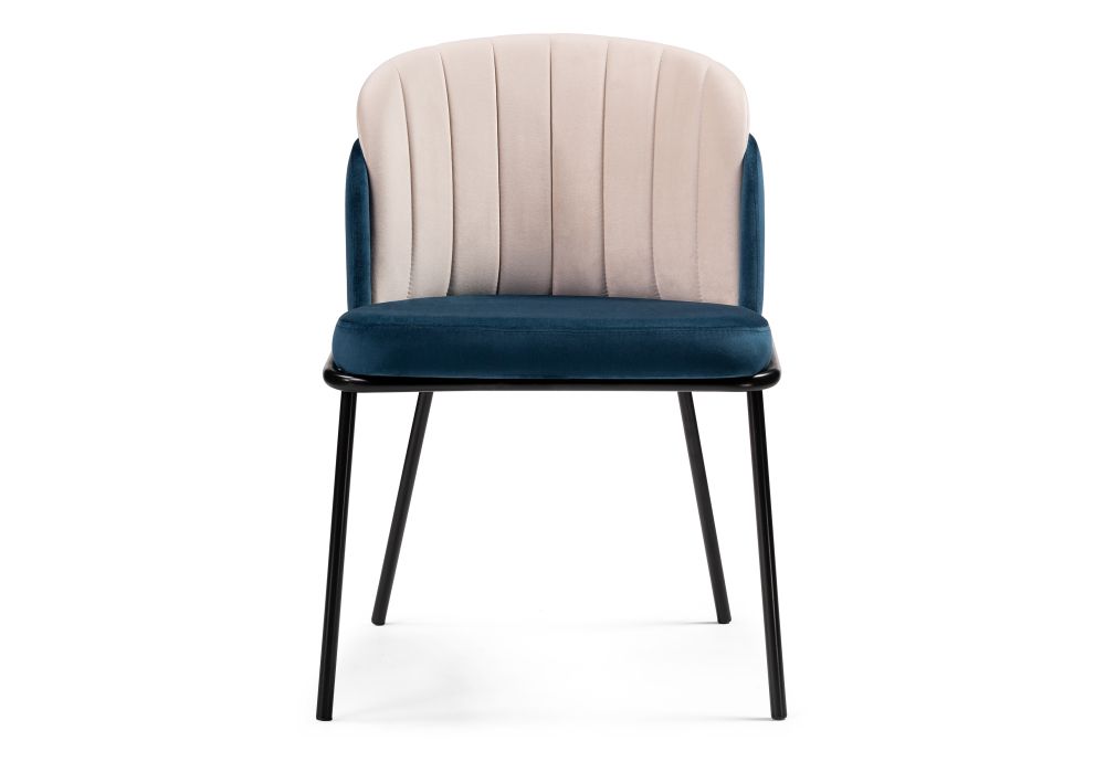 Стул на металлокаркасе Сиолим морской / кремовый / черный глянец