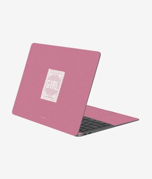 Виниловая наклейка GIRLHOOD (розовый) для MacBook