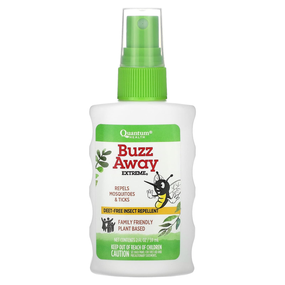Quantum Health, Buzz Away Extreme, средство от насекомых без ДЭТ, 59 мл (2 жидк. унц.)