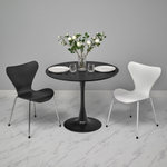 Комплект из 4-х стульев Seven Style чёрный с хромированными ножками