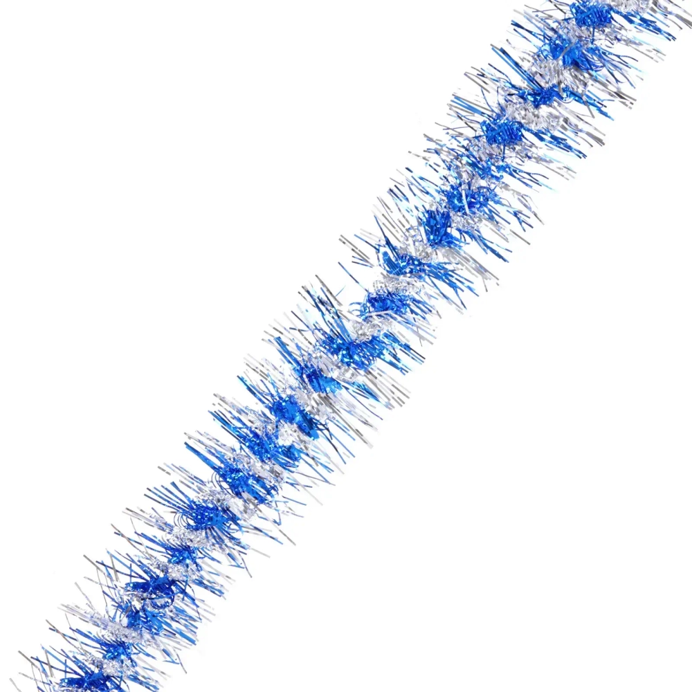 Мишура «Огонёк» 2 м 9 см, Синий/Серебро