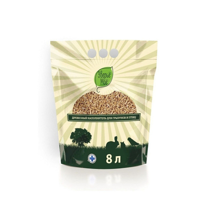 ЗВЕРЬЕ МОЕ Древесный наполнитель для грызунов и птиц, 8 л