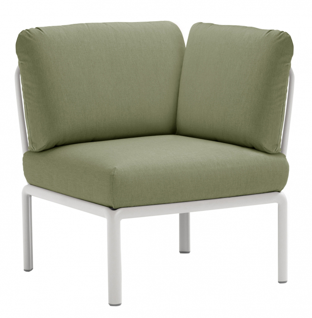 Модуль угловой пластиковый с подушками Nardi Komodo Elemento Angolo, белый, джунгли