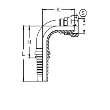 Фитинг DN 06 DKM (Г) 16x1.5 (90)