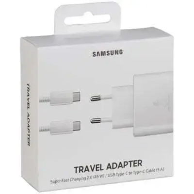 Сетевое зарядное устройство Samsung Super Fast Charger USB Type-C 45W + Cable Type-C (белый)
