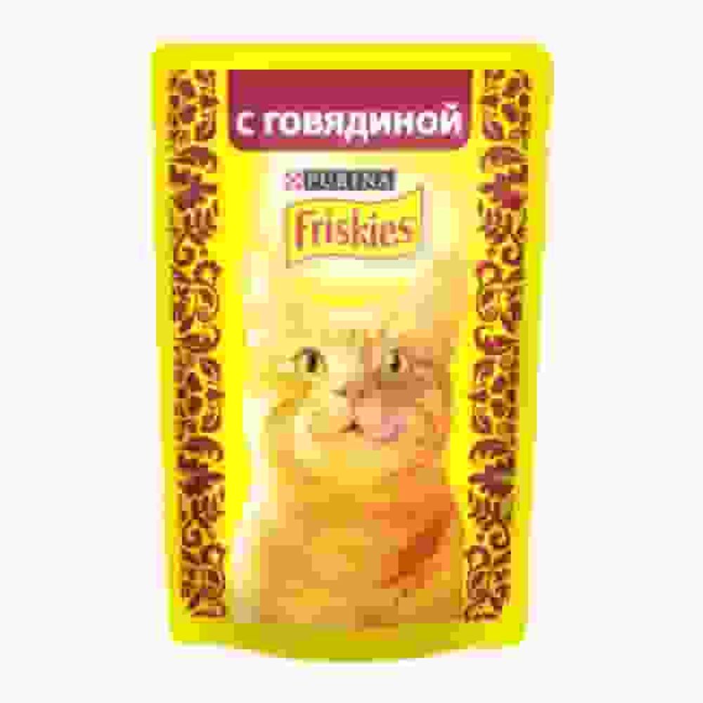 FRISKIES Для кошек кусочки в подливке с Говядиной 85г