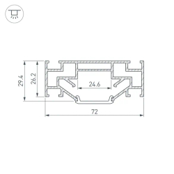 Профиль STRETCH-25-CEIL-CENTER-2000 (Arlight, Алюминий) 040060