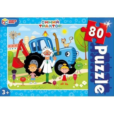 Пазл 80 эл. Синий трактор коробка 4630115523475 (Умные игры)
