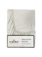Сатиновая простынь на резинке EcoCotton 160х200 | бежевая