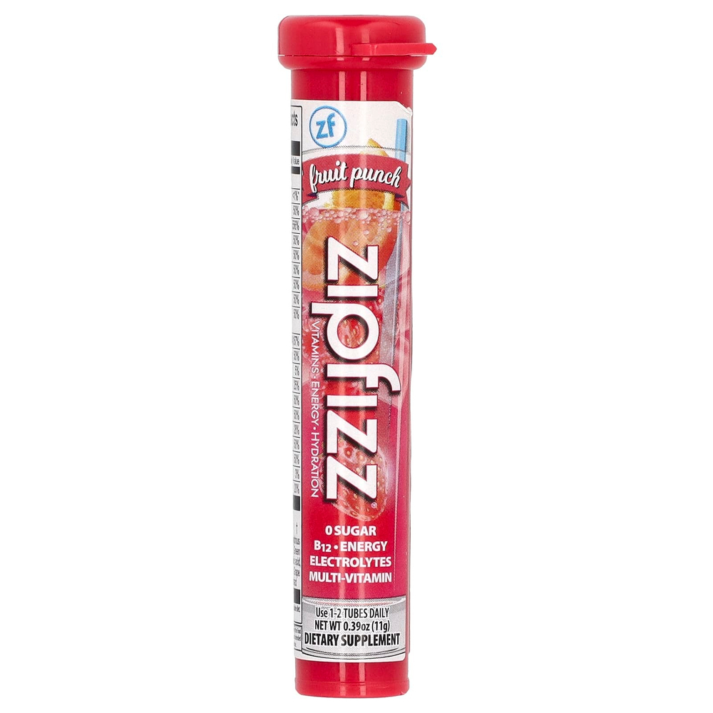 Zipfizz, Смесь для энергетических напитков, фруктовый пунш, 20 тюбиков по 11 г (0,39 унции)