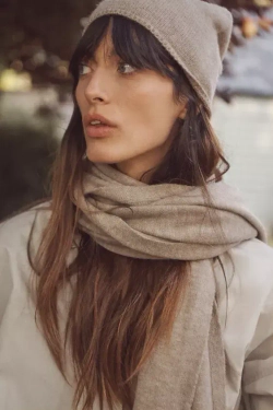 ZARA ШАПКА БИНИ ИЗ ТОНКОГО ТРИКОТАЖА, РЫЖЕВАТО-КОРИЧНЕВЫЙ