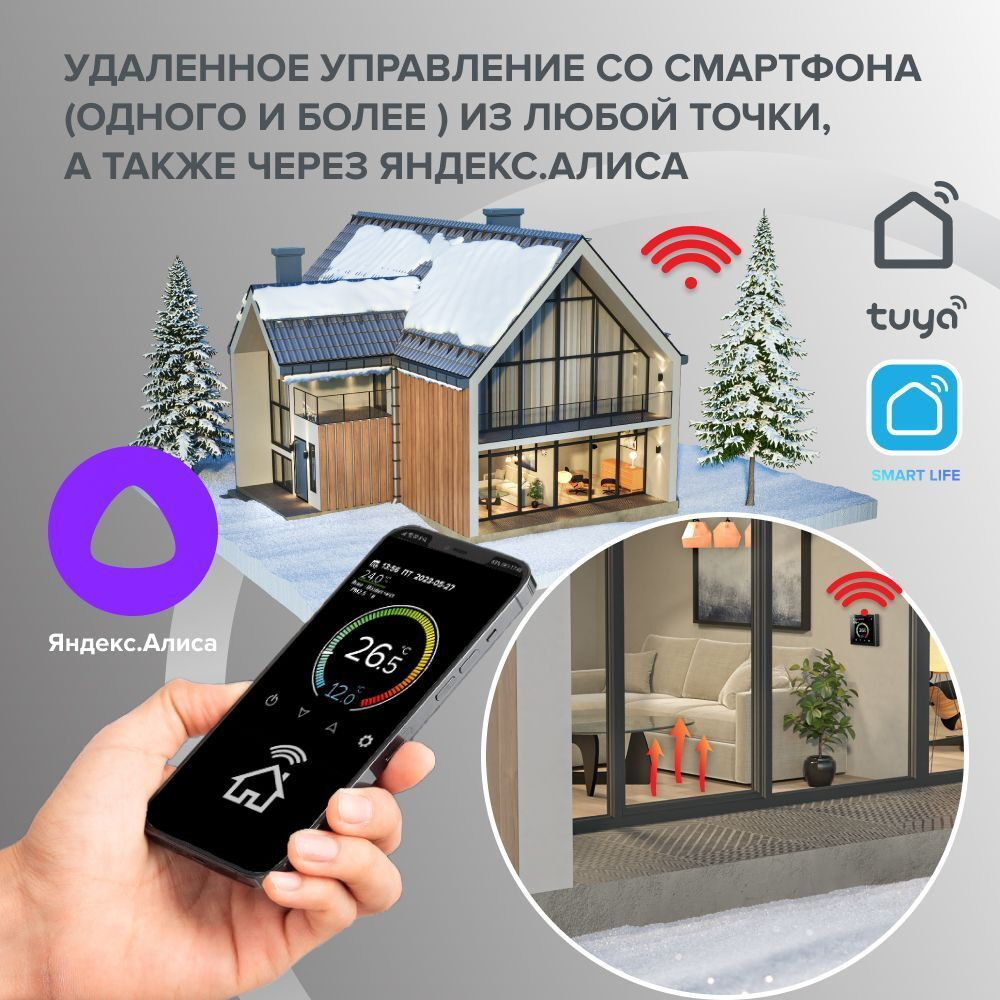 Терморегулятор CALEO C933 Wi-Fi встраиваемый, цифровой, программируемый, 3,5 кВт (белый)