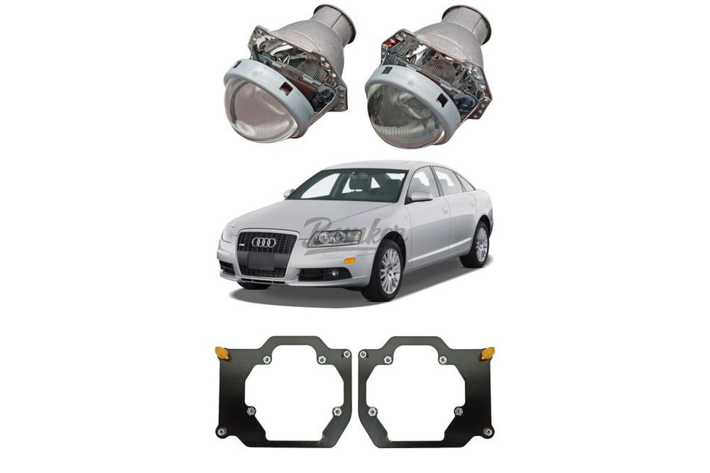 Готовый комплект для замены штатных линз Audi A6 С6 2004-2011 Hella 2