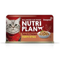 Влажный корм для кошек NUTRI PLAN Тунец с куриной грудкой в собственном соку, банка 160 г