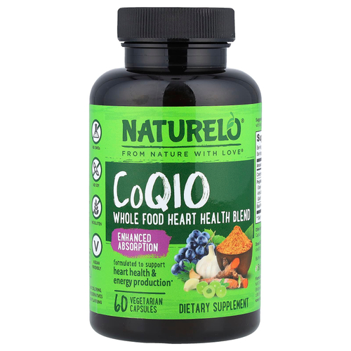 NATURELO, коэнзим Q10, 60 вегетарианских капсул