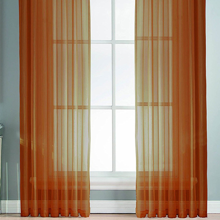 Тюль вуаль на шторной ленте. Терракотовый. оптом. Арт. Kv02