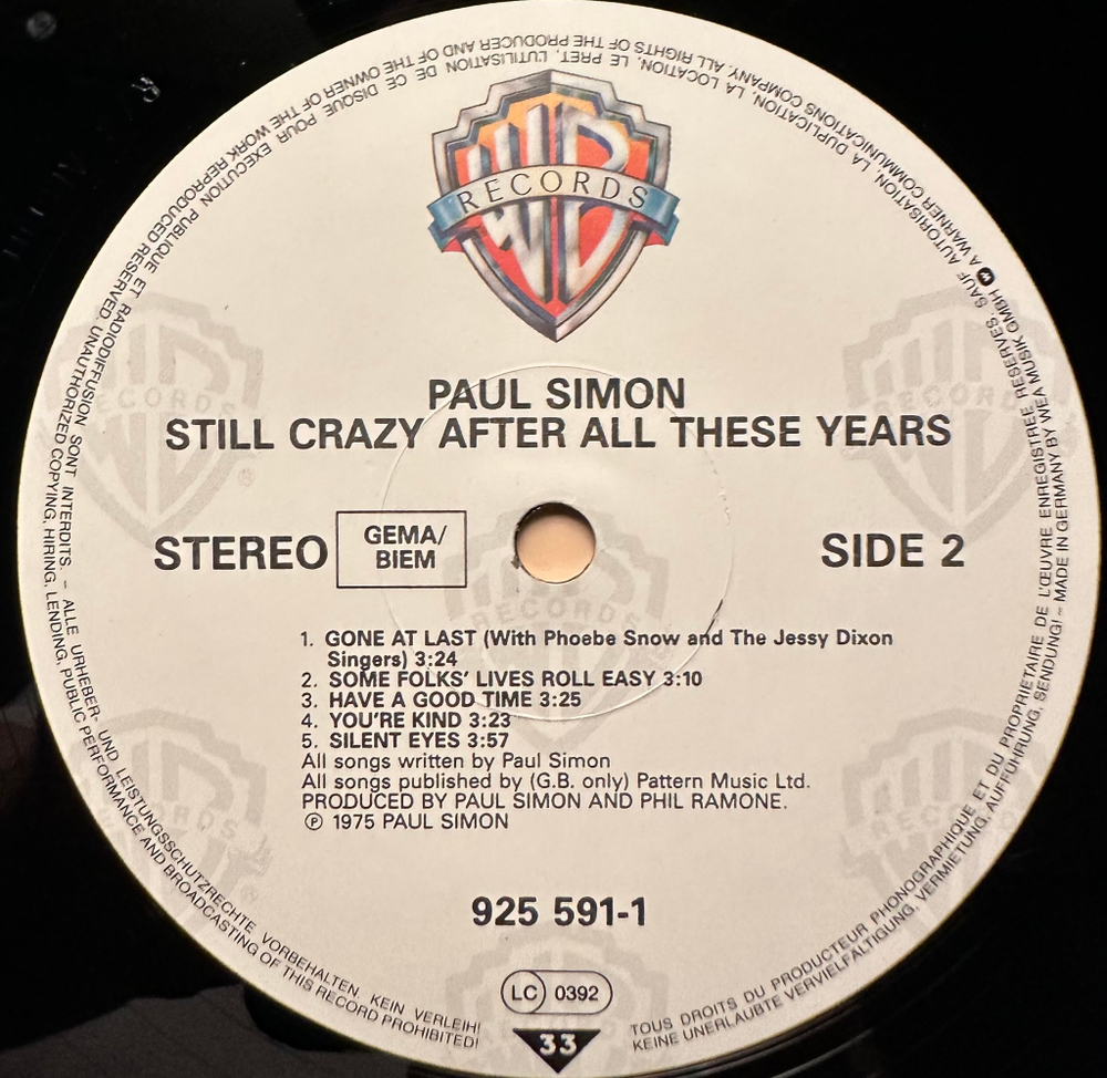 Paul Simon - Still Crazy After All These Years (Европа)