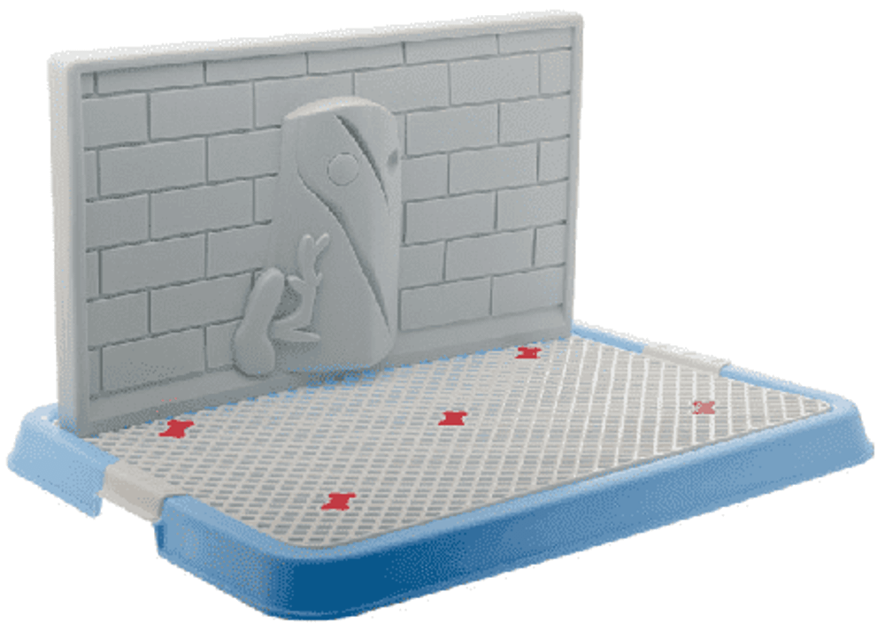 Туалет (V.I.Pet) для собак со стенкой 50*38*29 см малый (СИНИЙ) P130-05