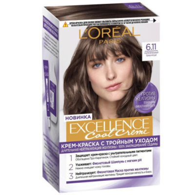 L'OREAL Excellence 6,11 Ультрапепельный Темно-русый