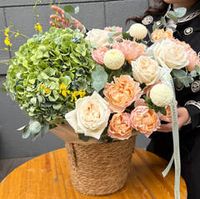 Букеты в корзине