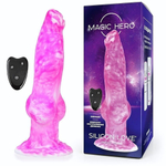 Розовый фантазийный вибратор с 7 режимами возвратно-поступательных движений - 23,5 см. (Цвет: розовый)