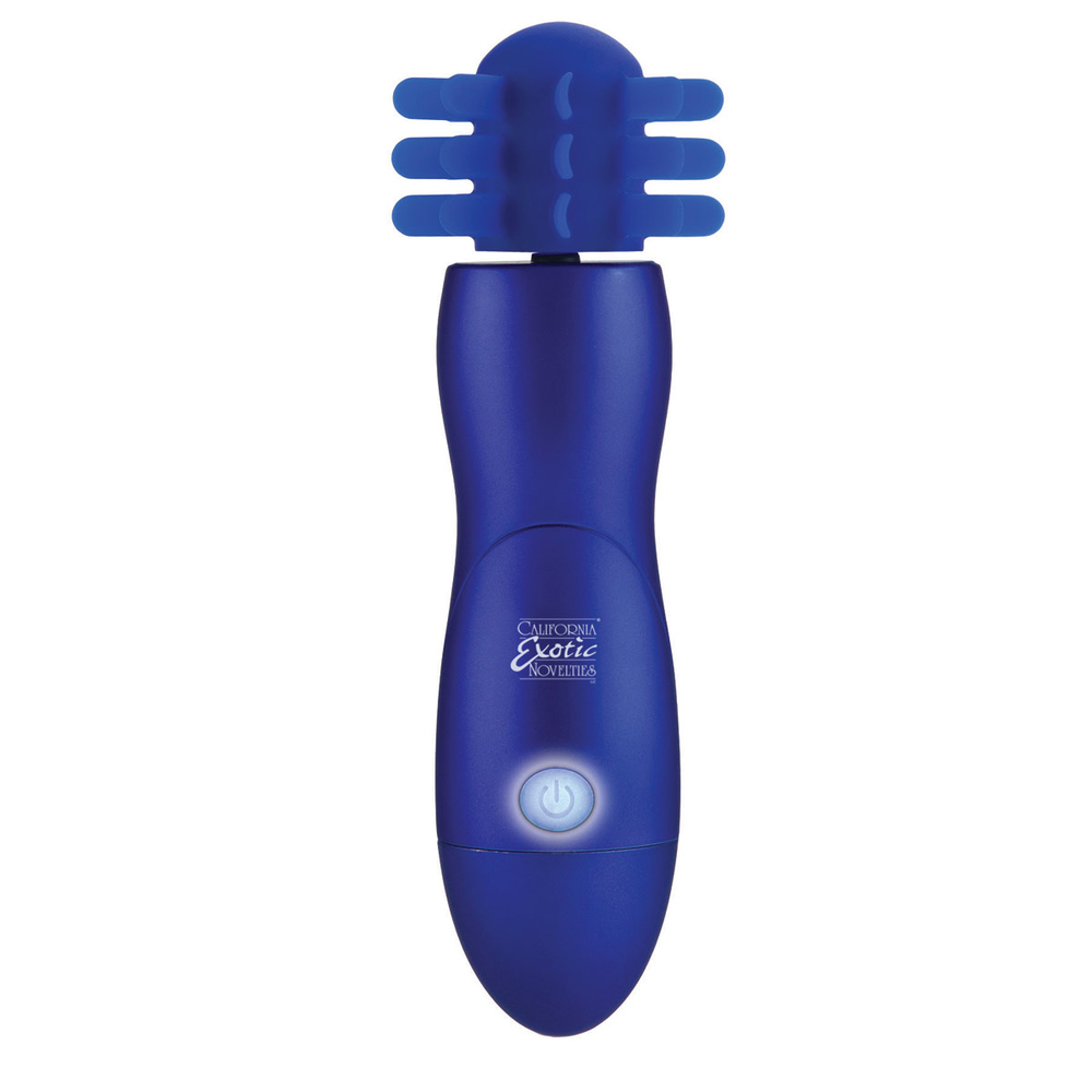 Синий вибратор Body & Soul Captivation с вращающимся наконечником (Цвет: синий)