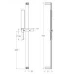 Душевая штанга квадратная с душевым комплектом 477302MRNM чёрный