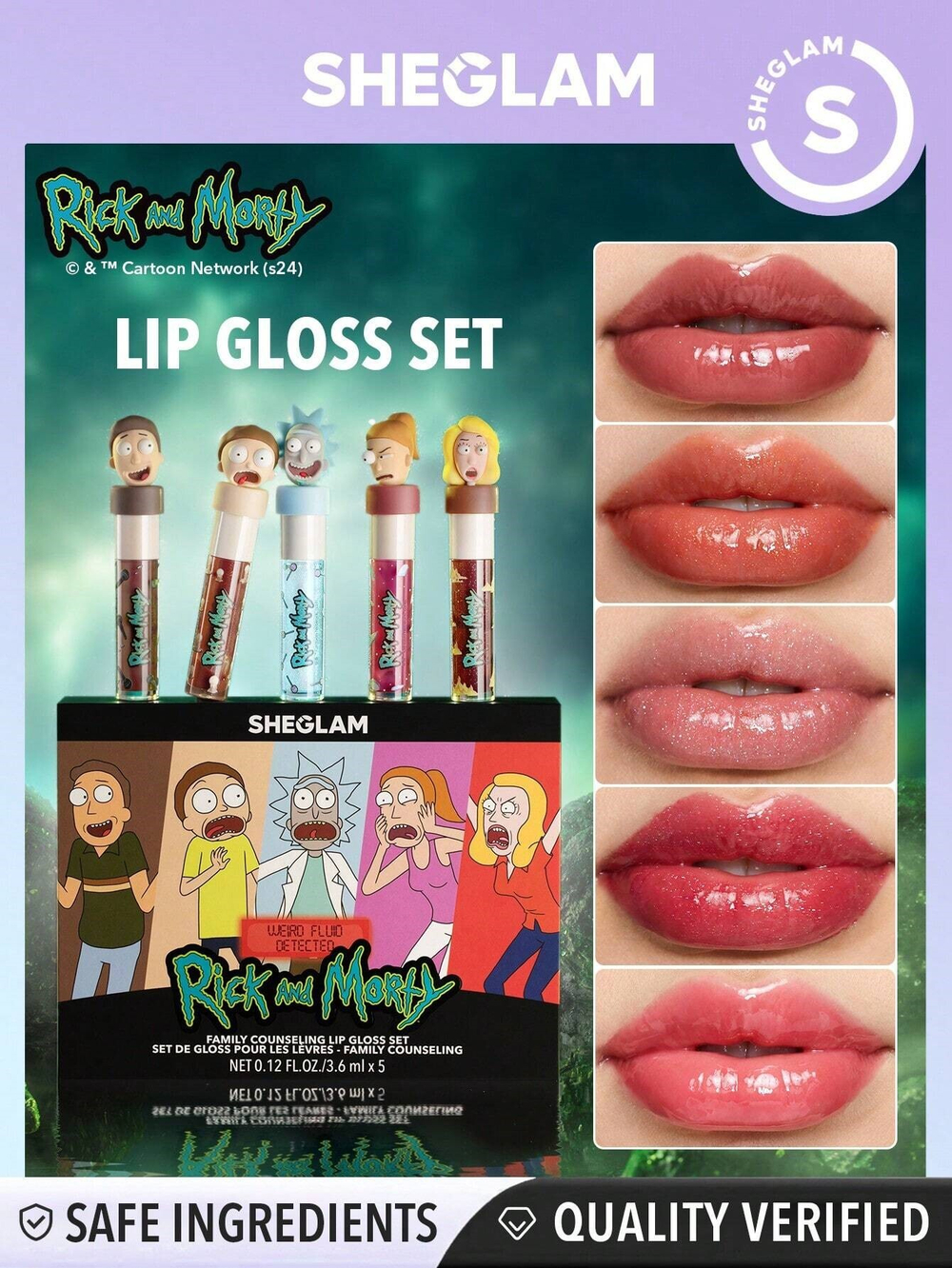 Rick and Morty x Sheglam Family Counseling Lip Gloss Set