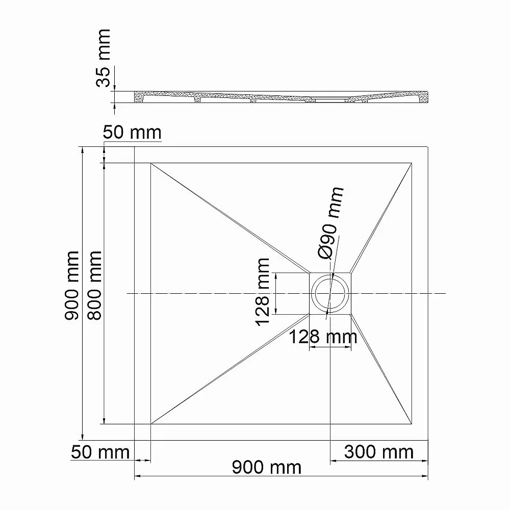 Душевой поддон WasserKRAFT Dill 61T03 90х90