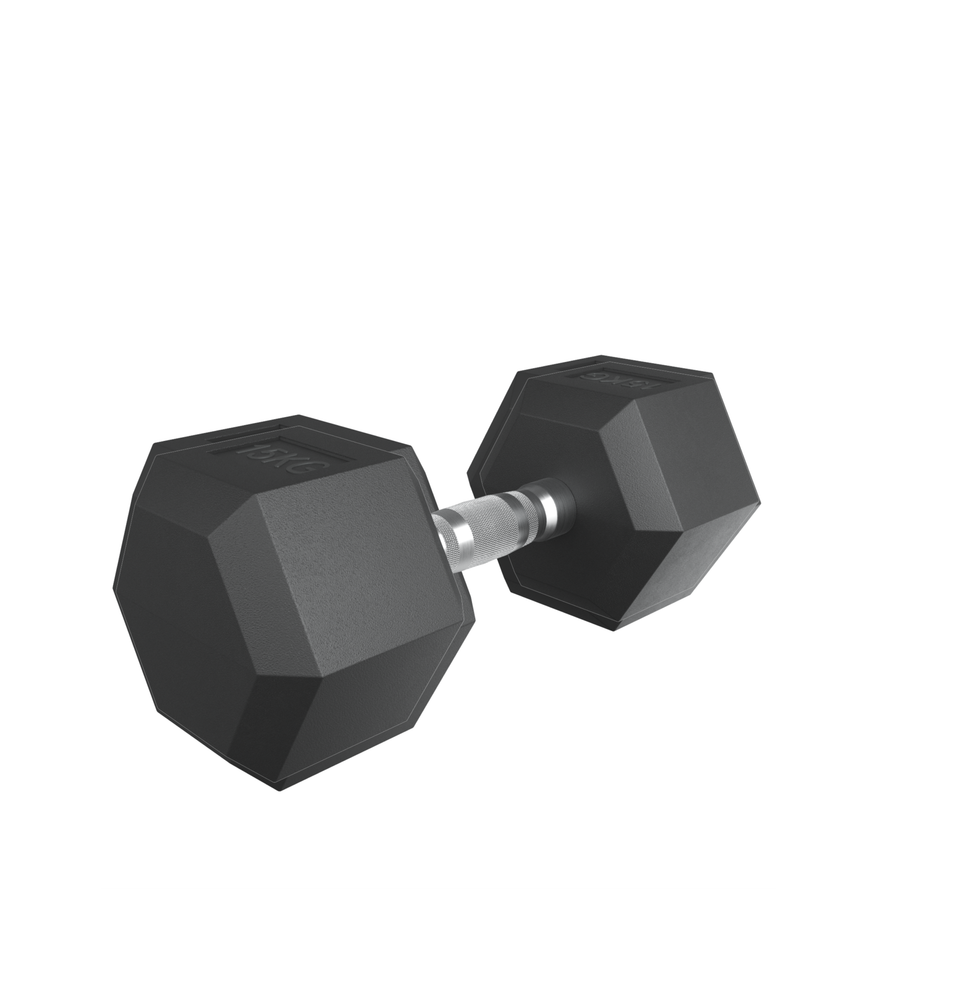 Гантель гексагональная UNIX Fit обрезиненная 15 кг / шт.