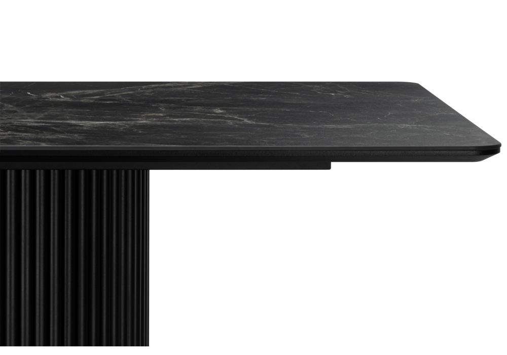 Керамический стол Woodville Ривера 220x110 пленка черный кварц, черный