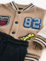 Бомбер и джоггеры в комплекте для мальчика Next B90-449, Бежевый, Черный