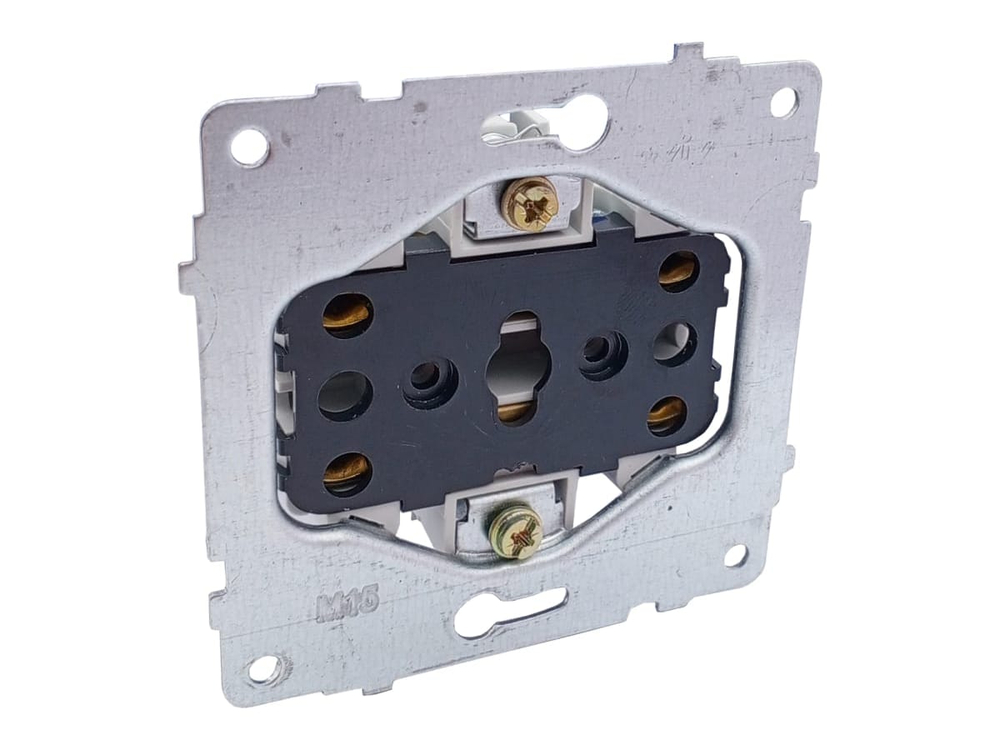 Розетка 2 местная OVIVO LOFT 16А б/з черный металлик 404-170317-908