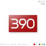 Номер на дверь 390, табличка на дверь для офиса, квартиры, кабинета, аудитории, склада, красная 120х70 мм, Айдентика Технолоджи