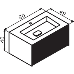 Тумба с раковиной Orka Cube 80 3000371 подвесная Антрацит матовый Белая