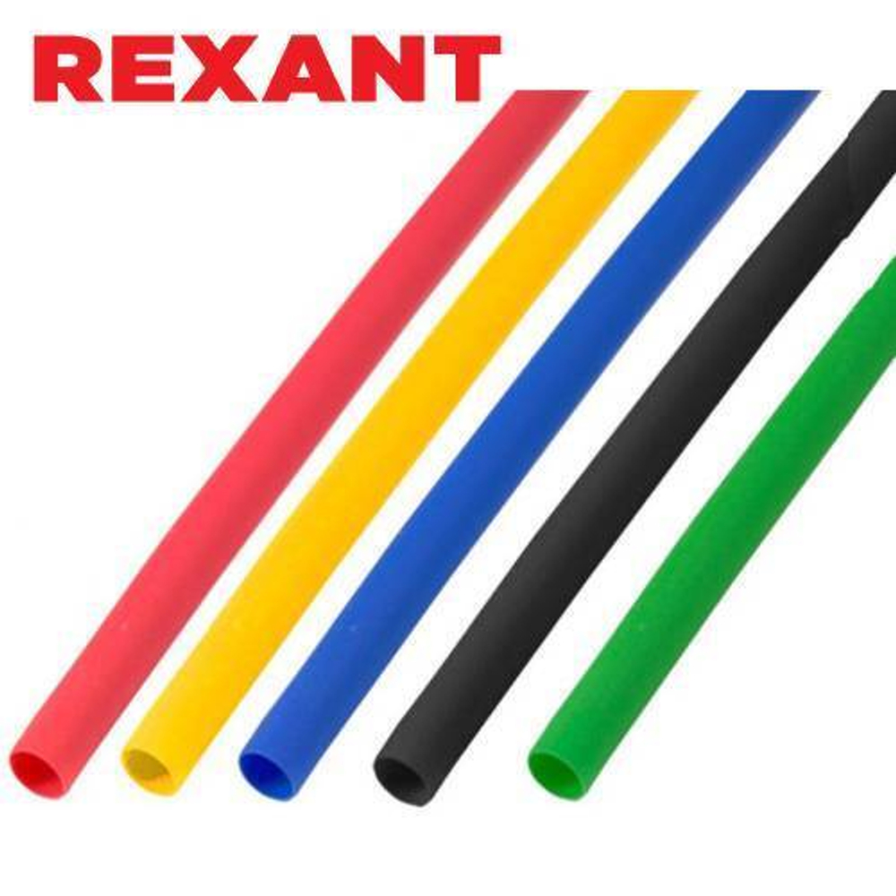 5,0/2,5 мм 1м термоусадка набор (5-Цветов) Rexant/29-0155