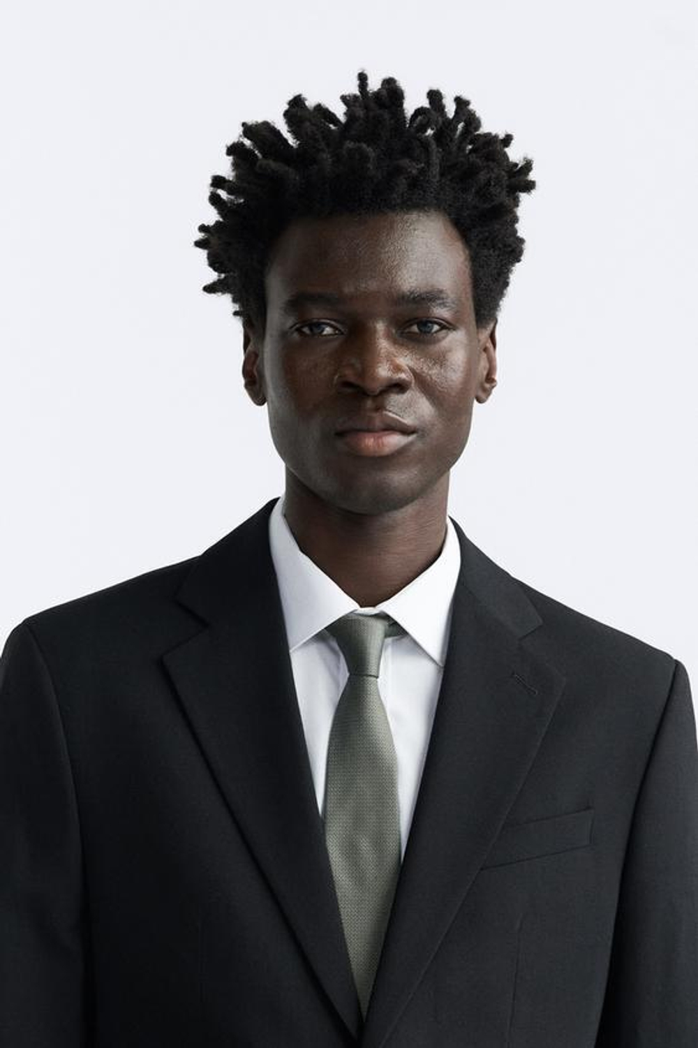 ZARA ГАЛСТУК ИЗ 100% ШЕЛКА С РЕЛЬЕФНЫМ УЗОРОМ, Шалфейно-зеленый