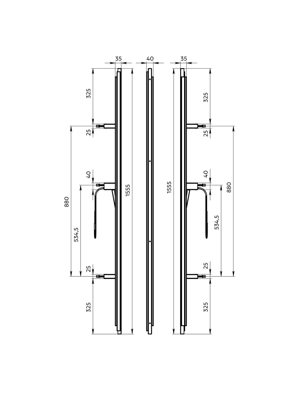 Арт. 40х35 Obelisk L-1555 мм