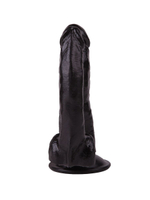 Двойной чёрный фаллоимитатор на присоске - 15 см. (Цвет: черный)