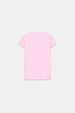 ZARA ФУТБОЛКА С РЕЛЬЕФНЫМИ СЕРДЕЧКАМИ, РОЗОВЫЙ