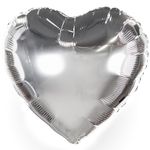 Шар (18"/46 см) Сердце, Серебро