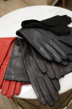 Перчатки кожаные длинные черный