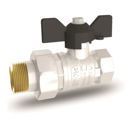 Кран латунный шаровый с полусгоном 3/4" ручка бабочка