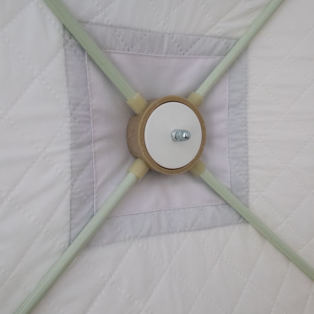 Палатка зимняя куб СЛЕДОПЫТ, 1,75х1,75, h-1,65 м, S по полу 3,1 кв.м, 3 слоя, цв. синий/белый