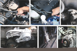 Набор инструментов для натяжения и замены поликлинового ремня универсальный JTC