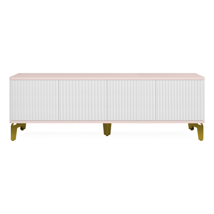 Тумба под телевизор на ножках ROYAL 5047 эко (Зефир-Золото)