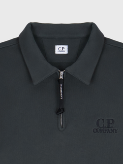 Свитшот на молнии C.P. Company Logo Diagonal Raised Fleece Half Zip Dark Shadow - Grey