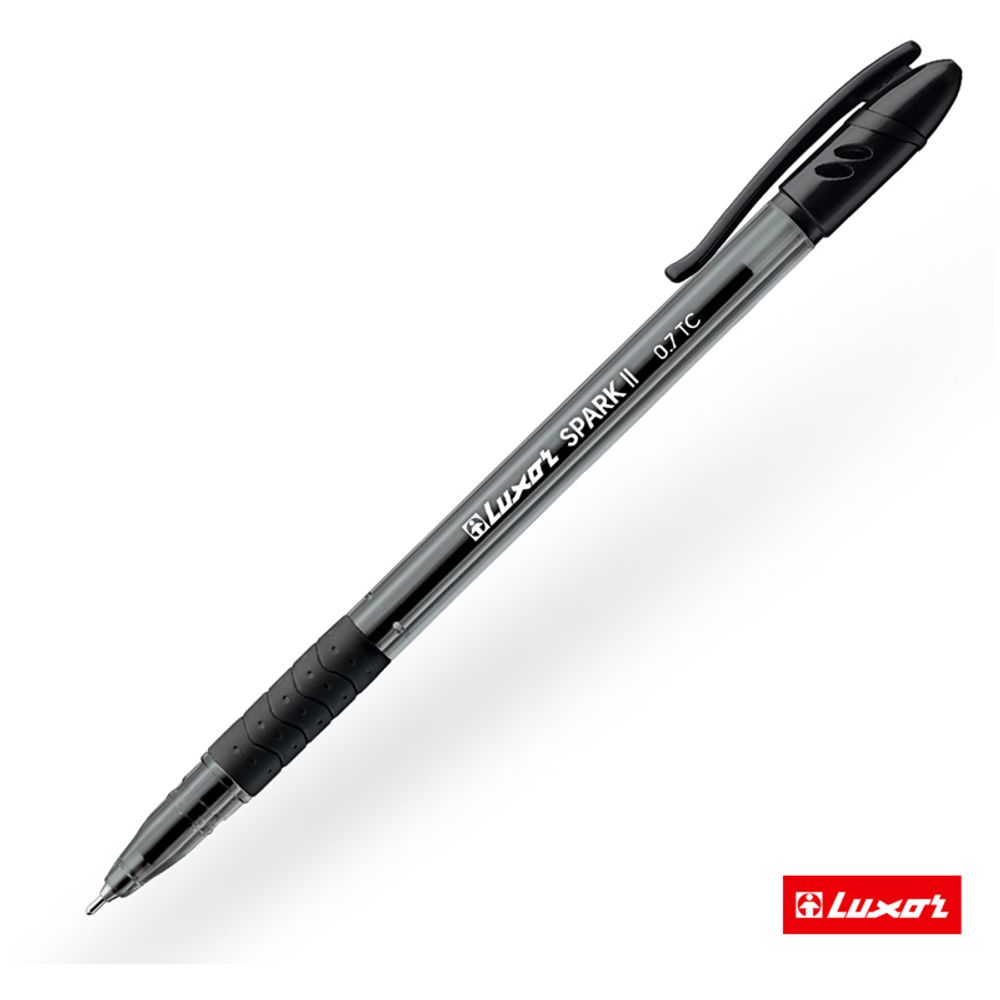 Ручка шариковая Luxor "Spark II" черная, 0,7мм, грип, 1шт